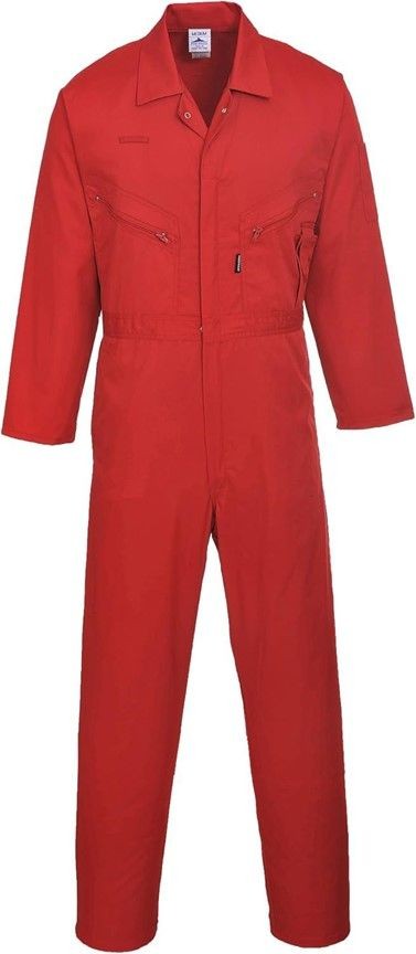 PORTWEST C813RERM - C813RER - Liverpool red zip coverall