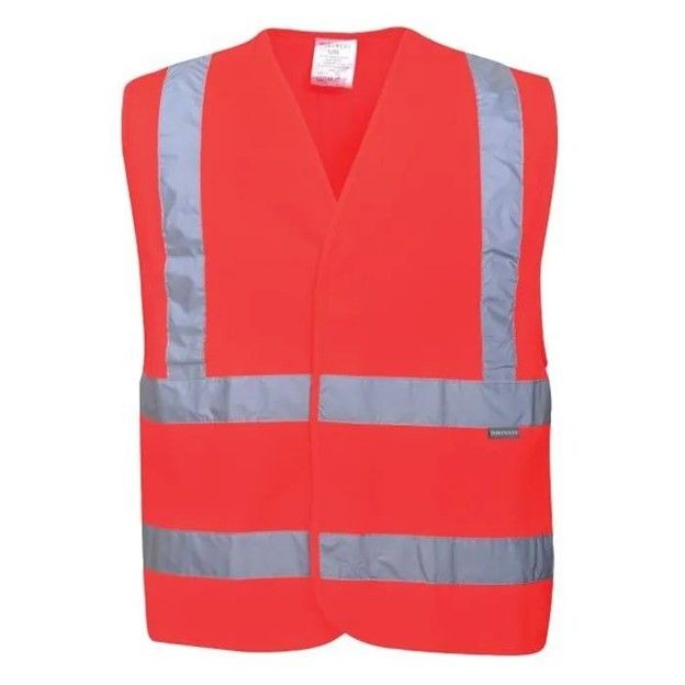 PORTWEST Hi-Vis Band and Brace Vest, Red - C470RER